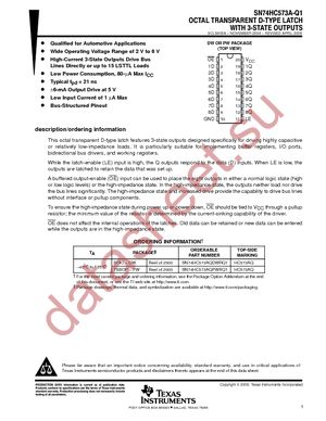 SN74HC573AQPWRQ1 datasheet  